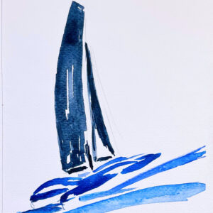 Veleros, regatas, acuarelas